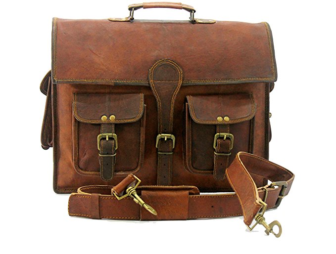 Handmade_ world leather messenger bags for men 16" women mens laptop bag best computer shoulder satchel bag fits upto 15.6 " inch briefcase