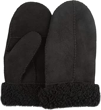 Surblue Women’s Winter Sheepskin Suede Mittens Leather Fur Premium Shearling Lambskin Lambswool