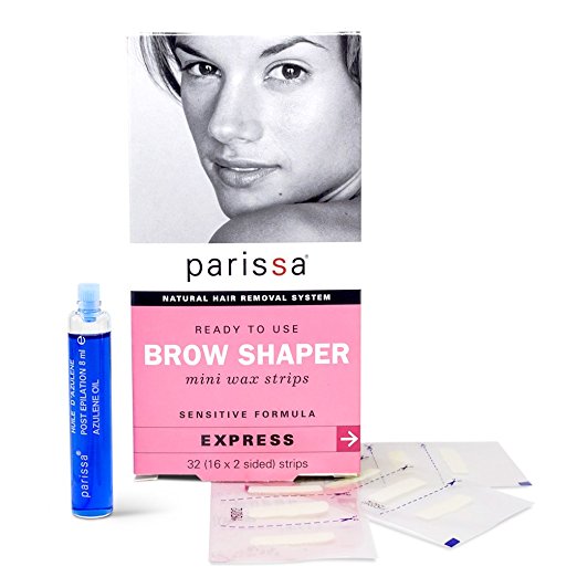 Parissa Brow Shaper Mini Wax Strips, Waxing Strips for Hair Removal Waxing  Brow & Facial, 32 Strips