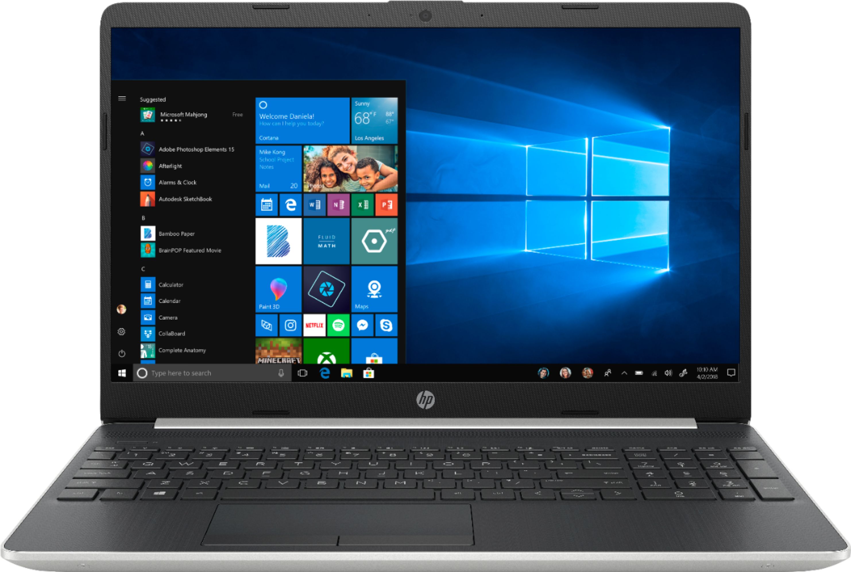 HP - 15.6" Touch-Screen Laptop - Intel Core i5 - 8GB Memory - 128GB Solid State Drive - Ash Silver Keyboard Frame, Natural Silver
