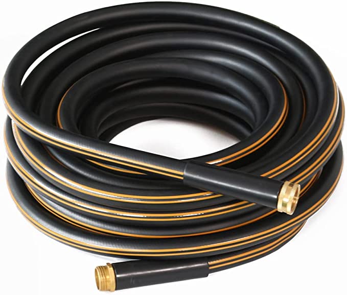 Atlantic Heavy Duty Garden Hose 5/8 Inch x 25 Foot Black Water Hose (Black 25FT)