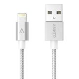 Anker 6ft Nylon Braided USB Cable with Lightning Connector Apple MFi Certified for iPhone 6  6 Plus iPad Air 2 and More Silver
