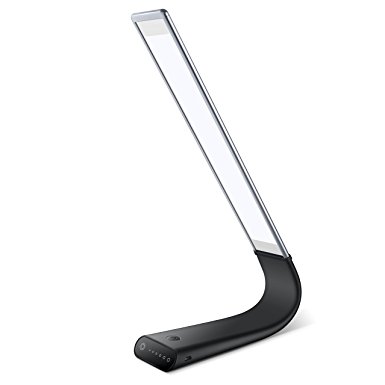 Poweradd Touch Sensitive LED Desk Lamp, 3 Light Modes and 6 Dimmable Levels Sensor Control Night Light, USB Rechargeable, Memory Function, Foldable Table Light for Reading and Studying