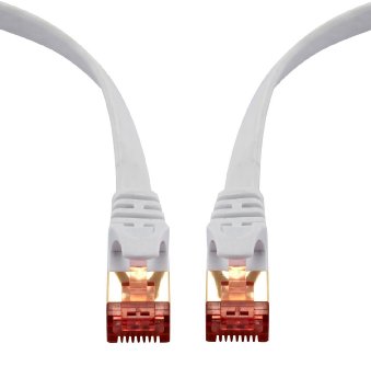 IBRAreg 20M CAT 7 RJ45 Ethernet LAN Network Cable - High Quality  LAN CAT7 Advanced  10Gbps 600MHz  SSTP Molded Network  Gold Plated Plug STP wires  Ethernet Patch LAN Router Modem  White Flat