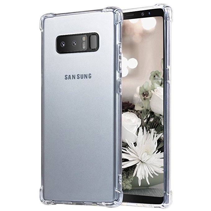 Galaxy Note 8 Case, Caka Clear Slim Anti Scratch Excellent Grip Flexible Premium Clarity Silicone Soft TPU Crystal Protection Case for Samsung Galaxy Note 8 - (Clear)