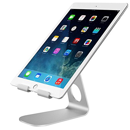 Adjustable Tablet Stand, MpingT iPad Stand : Desktop Stand Holder Dock Mount for iPad Air 2 3 4 Pro mini, kindle Accessories and Other Tablets (7-11 inch) - Silver