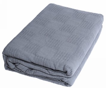 Pure-Cotton Blanket (King-Smoky-Grey) Couch Throw - By Utopia Bedding