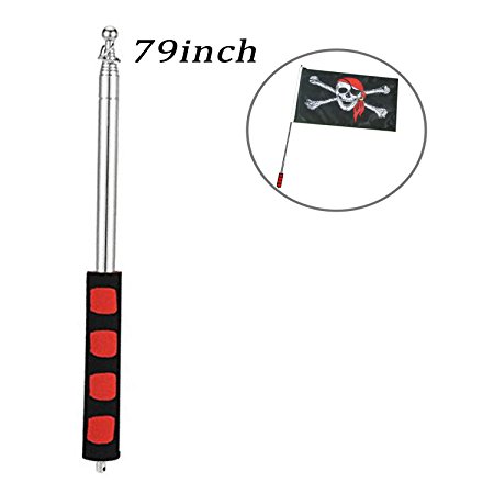 Telescoping Flagpole,Stainless Steel Banner Tour Guide Teachers Flag Sign Collapsable Pole (79")1 pc