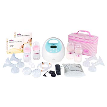 Spectra Baby USA - S1 Plus Premier Rechargeable Electric Breast Pump Bundle, Double/Single, Hospital Grade - with Pink Cooler and Disposable Breast Milk Storage Bags