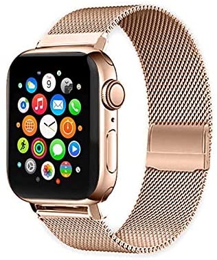 Hopesz Compatible with Watch Band, 38mm 40mm 42mm 44mm Stainless Steel Mesh Loop Adjustable Metal Magnetic Strap for Series 6/5/4/3/2/1/SE