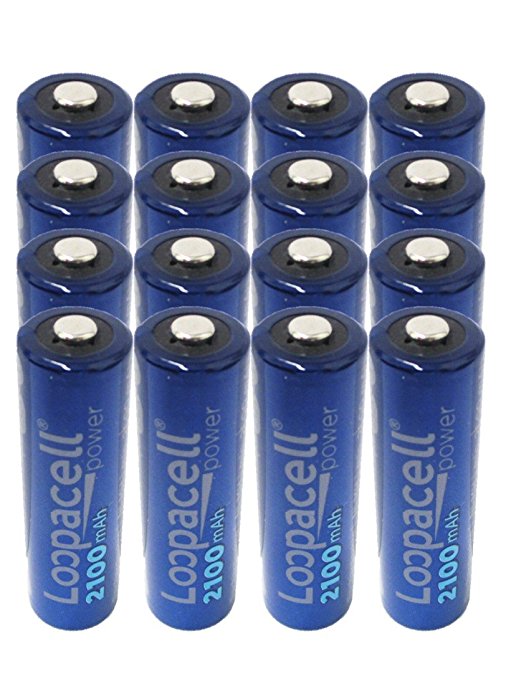 AA 2100mAh Rechargeable Precharged Ni-MH 1.2V Loopacell Batteries X 16