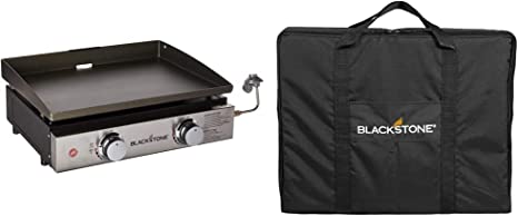 BlackstoneBlackstone Tabletop Griddle, 22 inch & 1723 Tabletop Griddle Carry Bag Fits 22 Inch Portable BBQ Grill Travel-600D Heavy Duty Weather Resistant Cover, 22 Inch, BlackBlackstone