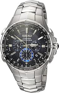 Seiko SSG009 Men's Radio Sync Solar Chronograph Radio Wristwatch, Bracelet Type