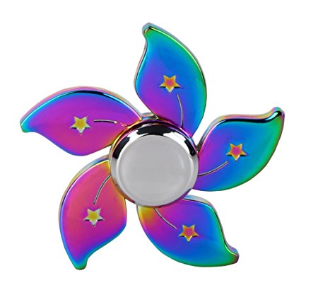 Fidget Spinners Relieves Stress & Anxiety, Rainbow Floral Star Time Killer EDC Metal Fidget Toy Hand Spinners Finger Gyro, Great Gift for ADD, ADHD, Anxiety and Autism Adult Children by Seprovider