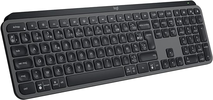 Logitech MX Keys S Clavier Sans Fil Rechargeable USB C, Clavier Silencieux, Plat, Rétroéclairé, Touches Ergonomiques et Programmables, Bluetooth, Windows PC, Linux, Chrome, Mac - Graphite