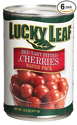 Lucky Leaf Red Tart Pitted Cherries Packed in Water 14.5oz Can (Pack of 6)