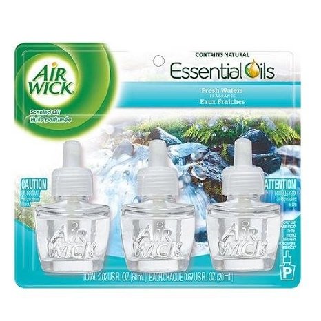 Air Wick Scented Oil Air Freshener, Fresh Waters, 3 Refills, 0.67 Ounce
