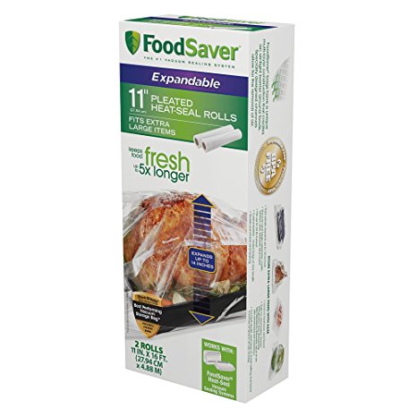 FoodSaver 11" Expandable Heat Seal Rolls, 2pk