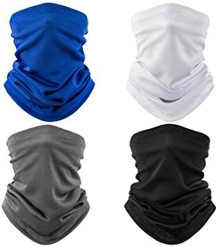 QING Neck Gaiter Face Covering Scarf Anti UV -Dust, Windproof Bandanas Sweat Wicking &Breathable Headbands