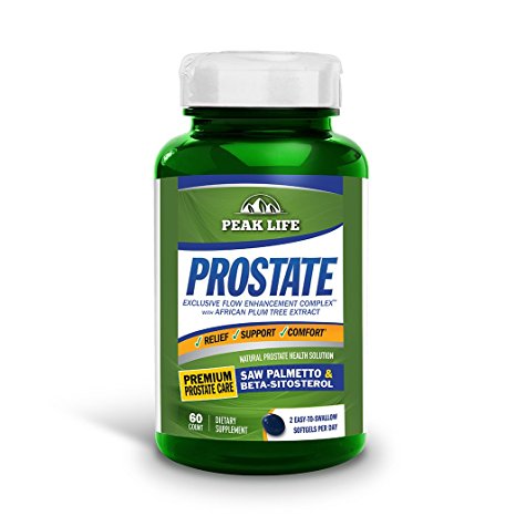 Peak Life Prostate Saw Palmetto and Beta Sitosterol Supplement for Prostate Size Support, Urinary Relief, and Bladder Control, Peak Life, 60 Count