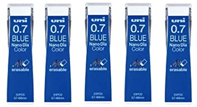 Uni NanoDia Color Mechanical Pencil Leads 0.7mm Blue, 5 Pack/total 100 Leads Value Set