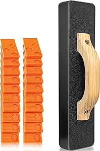 Heavy Big NAACOO Tapping Block with 20pc Flooring Spacers, 2.7lbs, Needn't Mallet, Just Tap Floor Directly. Tap 1-2 Times to Complete Wood Flooring Installation. More Durable, Efficient and Safer.