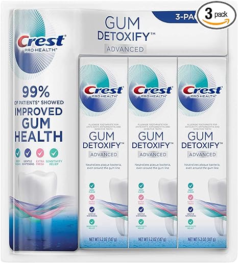 Crest Gum Detoxify Advanced Toothpaste, 5.2 Ounce (Pack of 3)