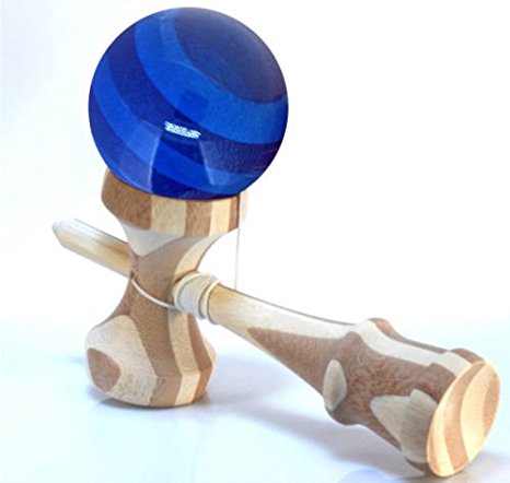 BAMBOO KENDAMA With Translucent BLUE Ball   Extra String