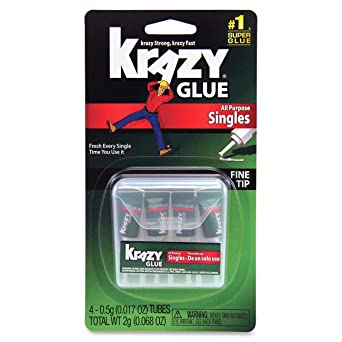 Krazy Glue KG58248SN Krazy Glue Single-Use Tubes w/Storage Case- 4/Pack