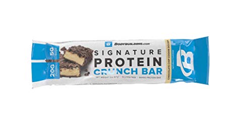 Bodybuilding.com Chocolate Chip Cookie Dough Signature Protein Crunch Bar | 20g Whey Protein Low Sugar | Gluten Free No Artificial Flavors | 1 Sample Bar