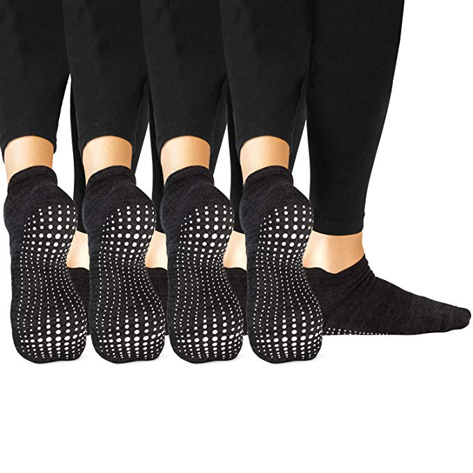 LA Active Grip Socks - Yoga Pilates Barre Ballet Non Slip Non Skid Maternity with Grippers