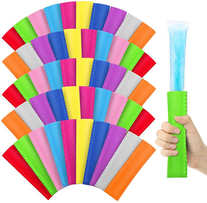Popsicle Holders Ice Pop Neoprene Insulator Sleeves Freezer Popsicle Holders Bags (5.71 x 1.57 Inch)
