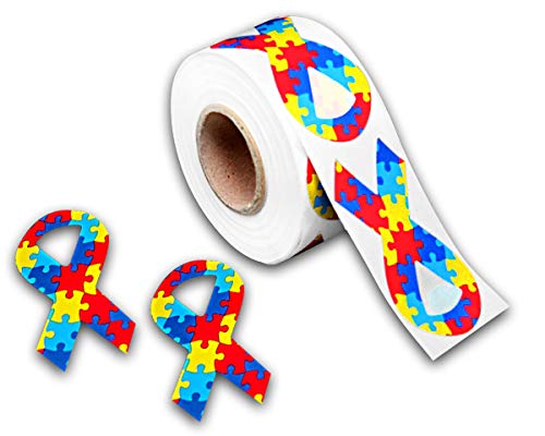 250 Autism Awareness Ribbon Stickers (250 Stickers)