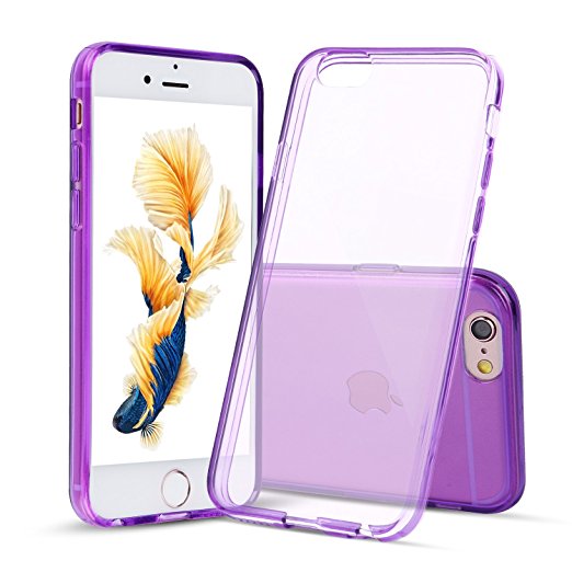 iPhone 6s Case, 4.7" Shamo's Thin Case Cover TPU Rubber Gel, Transparent Clear Back Case for Iphone 6, Soft Silicone, Shamo's [Compatible with iPhone 6 and iPhone 6s] (Purple)