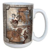 Tree-Free Greetings lm43604 15 oz Fantasy The Lookout Fairy and Creature Ceramic Mug with Full Sized Handle
