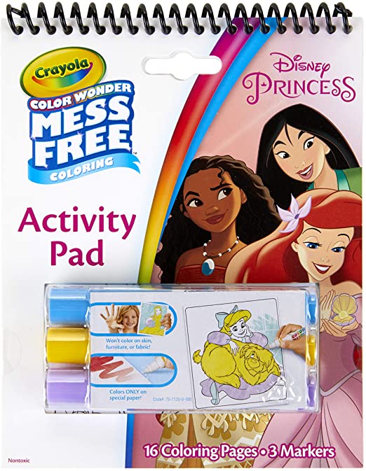 Crayola Color Wonder Disney Princess Coloring & Activity Pad, Mess Free Coloring, Gift for Kids, Age 3, 4, 5, 6, Multi