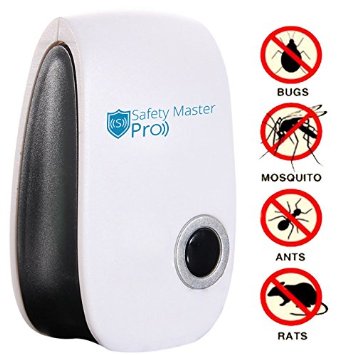 Safety MasterPro Ultrasonic Pest Repeller- Repels All Types of Rodents and Insects- Rats Mice Roaches Spiders Mosquitoes Bad Bugs Ants Flies and Other- Plug In- Indoor Pest Control Solution