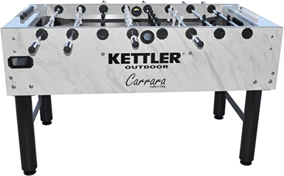 Kettler Carrara Outdoor Foosball Table with 360 Degree Goalie Rotation, 5 Resin Balls, 5 Cork Balls and Premium Storage Cover