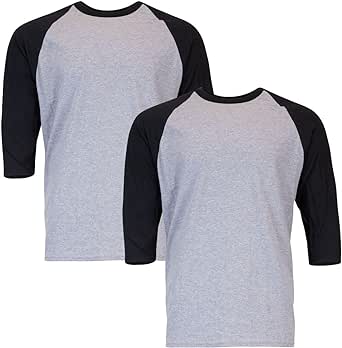 Gildan mens Heavy Cotton 3/4 Raglan T-shirt, Style G5700, 2-packT-Shirt