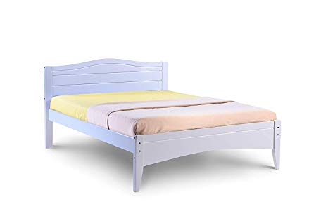 Humza Amani Small Double Bed in White 4FT Small Double Bed Wooden Frame WHITE Lauren Laura James Tillbury (small double 4ft) (120x190)