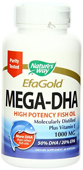 Nature's Way Mega-DHA, 1000mg, 60 Softgels , Pack of 3