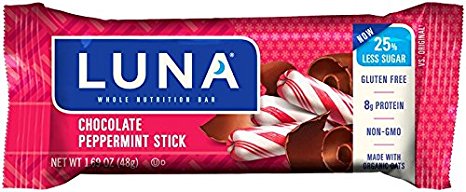 LUNA BAR - Gluten Free Bar - Chocolate Peppermint Stick - (1.69 Ounce Bar, 6 Count)