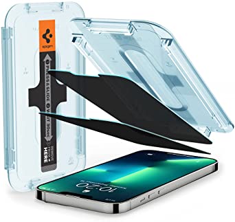 Spigen Tempered Glass Screen Protector [Glas.tR EZ FIT] Designed for iPhone 13 (2021) / iPhone 13 Pro (2021) - Privacy / 2 Pack