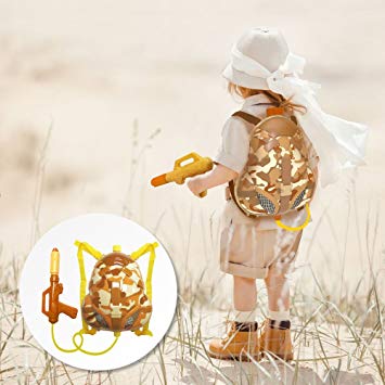 Nai-B [NEW 2018] Milistar Backpack Water Gun for Kids. Let Your Children Have Fun with High Capacity Super Soaker Squirt Gun. Enjoy Water Fight in Pool & Beach. Must Have Summer Toy. Desert Type.