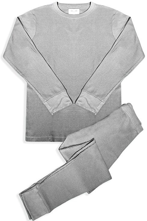 Basico Men's 2pc Long John Thermal Underwear Set 100% Cotton