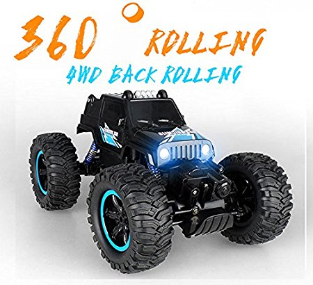 Yeezee 360 Degree Rolling Rock Crawler Buggy RC Monster, 2.4GHz , 1:14 Scale, 25 MPH ,4WD Back Rolling Remote Control Car for kids/Adult