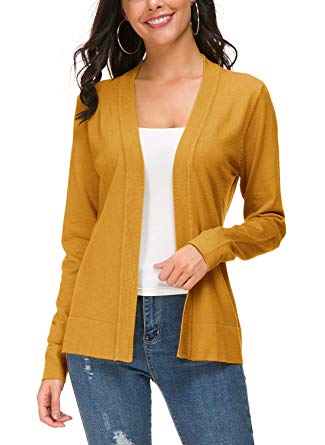 Urban CoCo Women's Long Sleeve Open Front Knit Cardigan Sweater