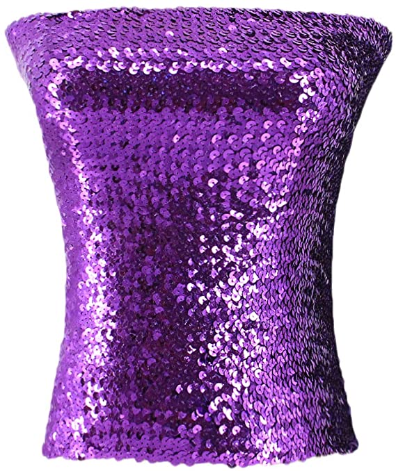 Naimo Women's Sparkly Bling Sequin Tube Top Sexy Stretchy Crop Top Party Costume Clubwear Camisoles
