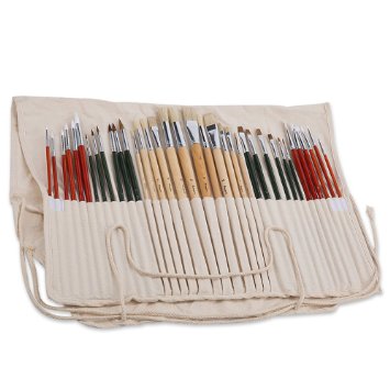 Magicfly Paint Brushes Art Set - 36 Pcs Artists Oil Watercolor Acrylic with Free Carrying Pouch pinafore for All age