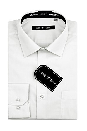 Verno Luxton Men's Fashion(Regular) Fit Long Sleeve Dress Shirt - Available in More Colors